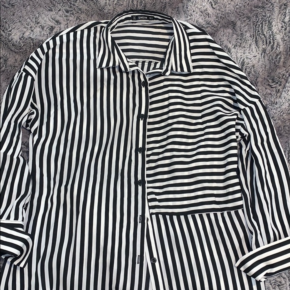 Women’s long button up sheer shirt